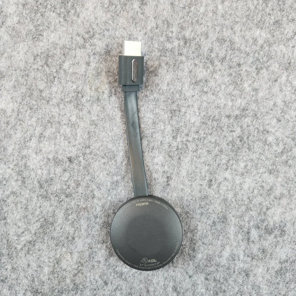 Google Chromecast NC2-6A5 Media Streamer Gray Black 2nd Gen HDMI Smart TV TESTED
